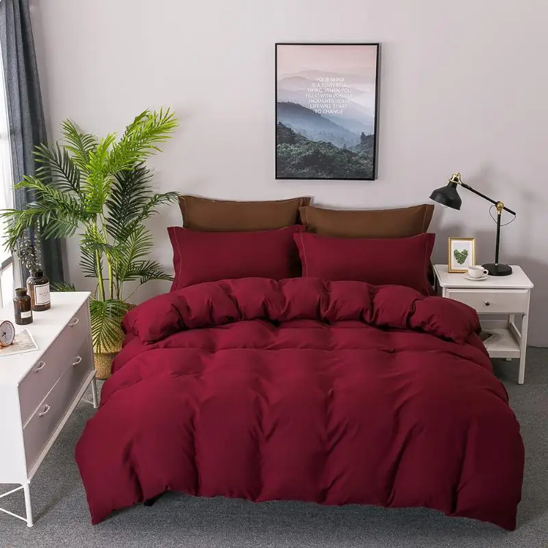 

4pcs/set Minimalism Soft Bedding Set Quilt Cover Bed Sheet Pillowcases Covers Set Comfortable Large Bedroom Bedding Set 2x2.3m