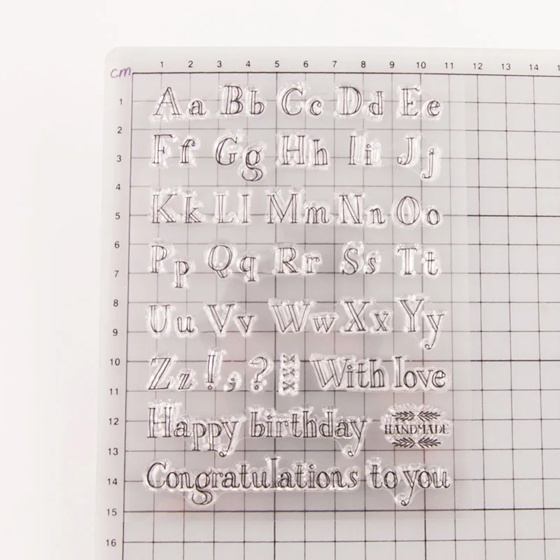 Алфавит прозрачные штампы на день рождения слова резиновые прозрачные силиконовые штампы печать для diy скрапбукинга фотоальбом бумага карты Ремесло
