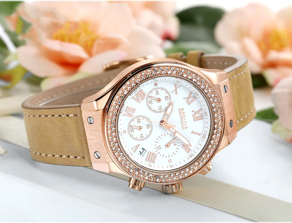 Женские часы, женские многофункциональные водонепроницаемые кварцевые часы кожаный ремень модные и досуговые наручные часы с календарем