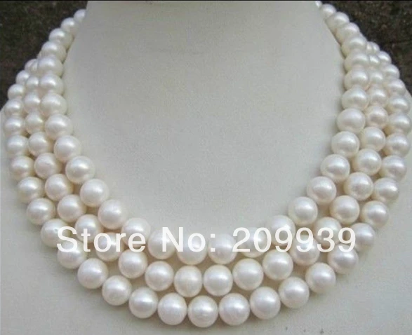

Free shipping 003452 10-11MM 52" NATURAL PERFECT SOUTH SEA WHITE PEARL NECKLACE 14 CLASP