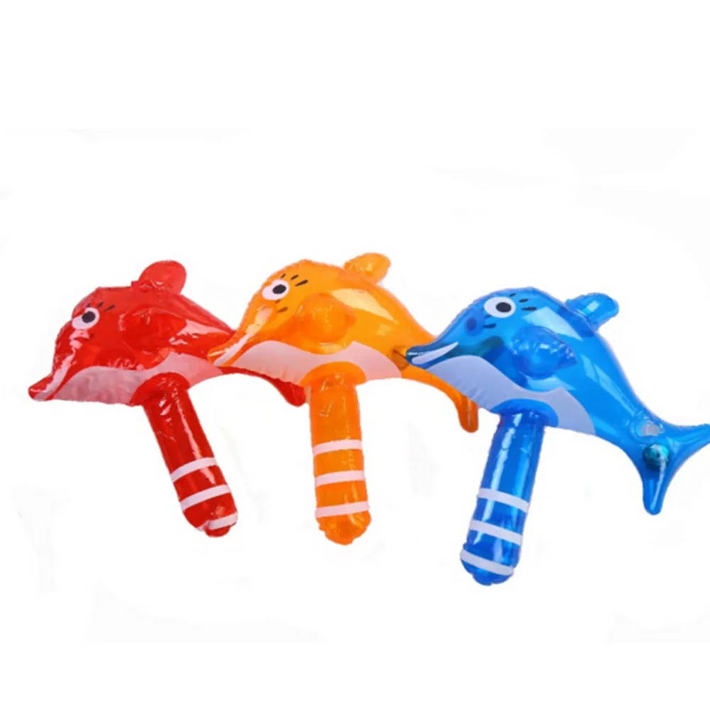 Mini Children Bath Toys Cute Inflatable Dolphin Hammer Baby Shower Water Toys Summer Swimming Games Kids Beach Toys With Rattles