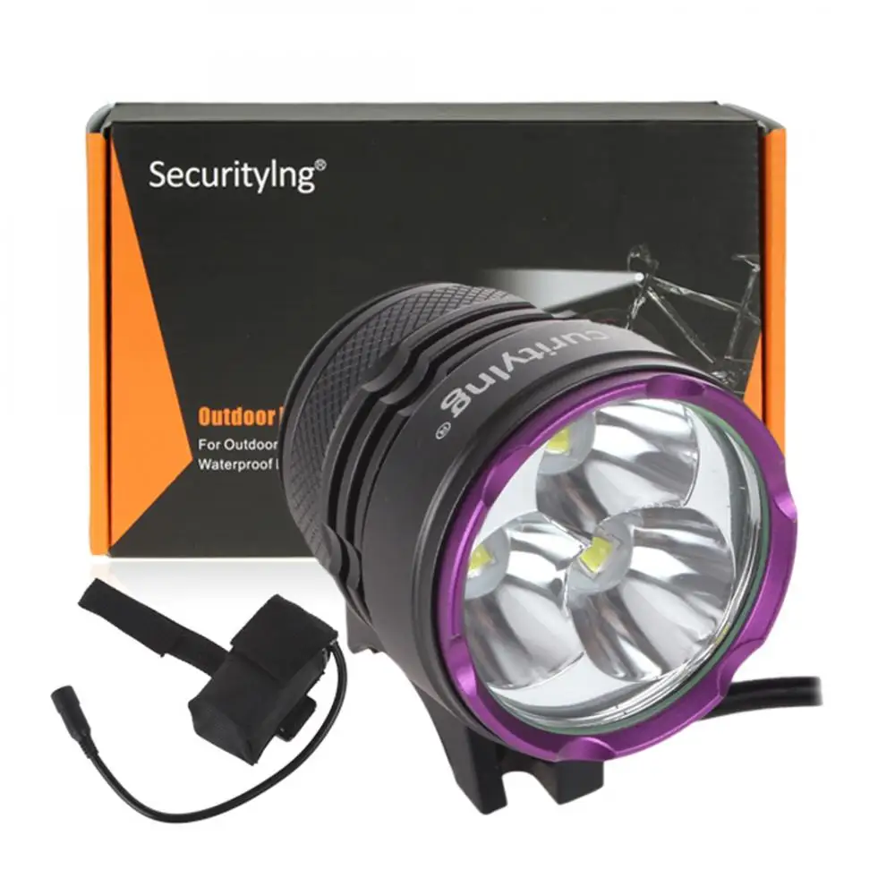 

3 x XM-L2 U2-1A LED 2100Lm Bicycle Headlights Waterproof Mini Bicycle Light + 7000mAh Battery Pack