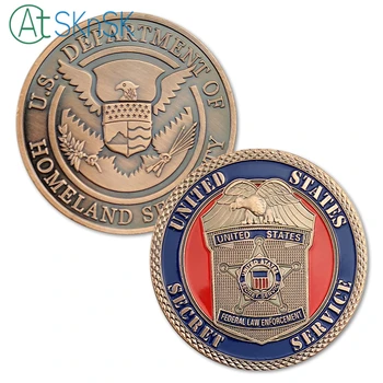 

Wholesale 50/100pcs/lot The United States Secret Service Souvenir U.S. Department of Homeland Security Challenge Coin