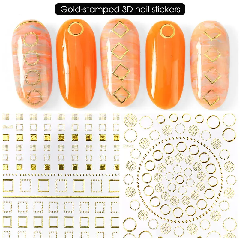  1 sheet of 3D stickers for gold nail stickers for nail metal decorations for nail manicure stickers