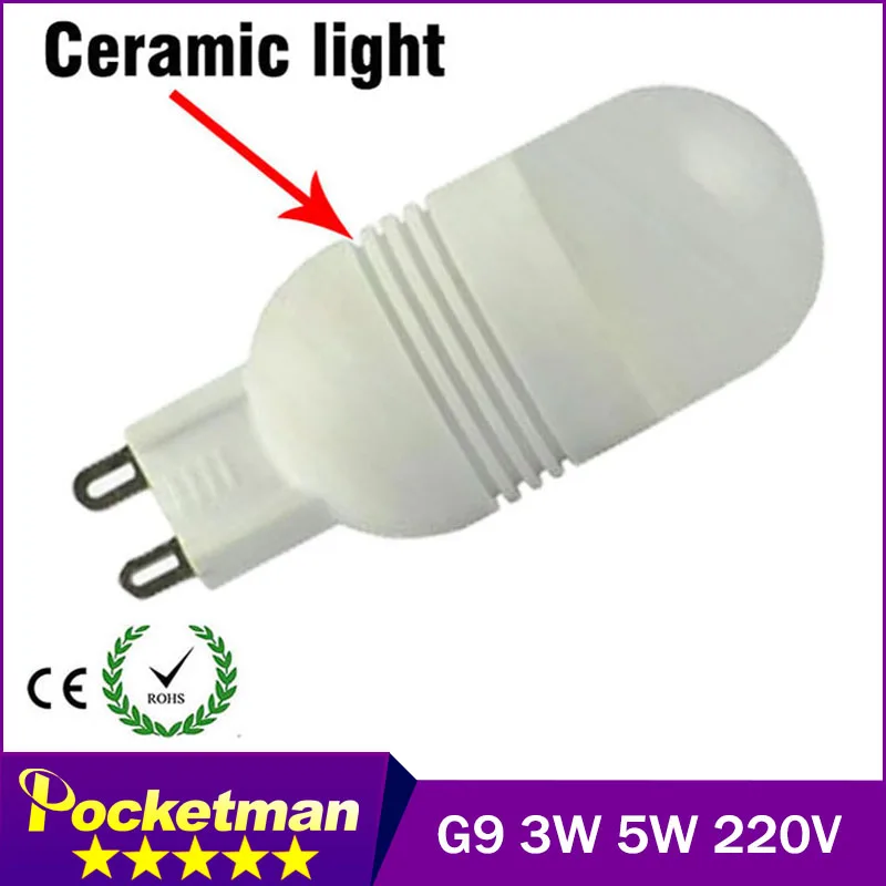 Светодиодные лампы G9 220 В 240 в 3 Вт 5 7 керамические 2835 SMD светодиодные с кристаллами