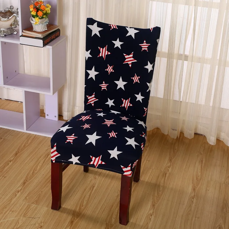 

1 Pc Spandex Elastic Floral Print Plant Removable Chair Covers Dustproof Stretch Wedding Banquet Dining Slipcover Seat Cover