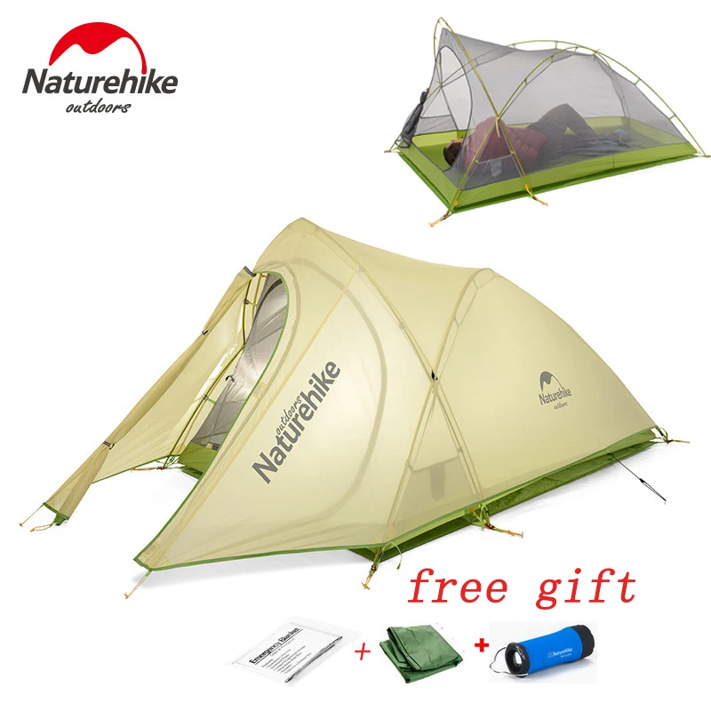 

2017 Brand Naturehike Tent 2 Person 20D Silicone Fabric Double Layers Rainproof NH Outdoor Ultralight Camping Tent 4 season
