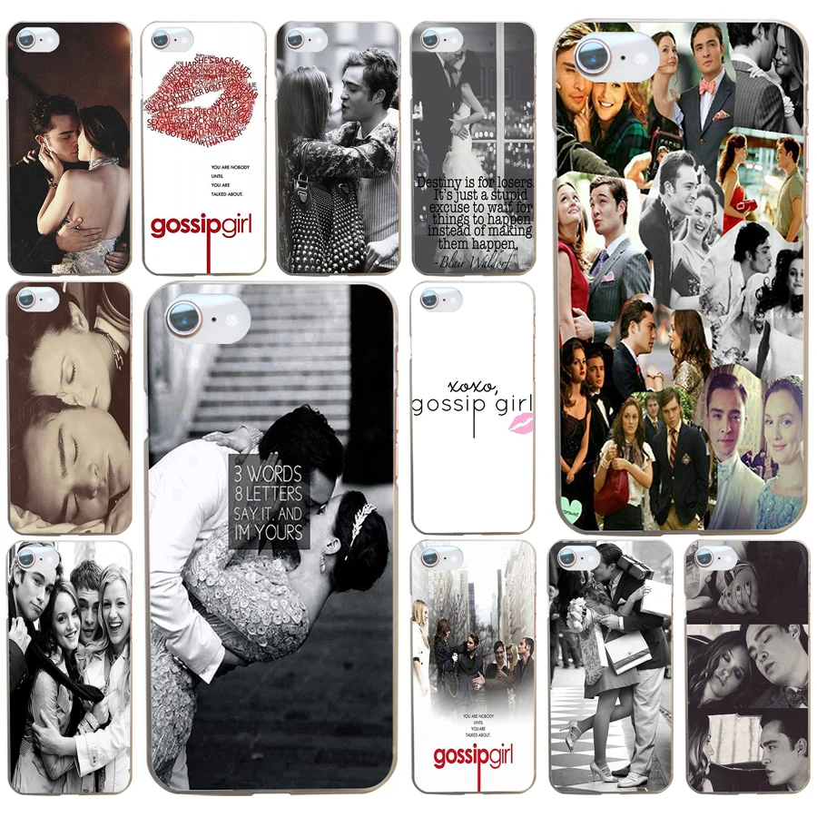 

125AD Gossip Girl blair and chuck Hard Transparent Cover Case for iphone 4 4s 5 5c 5s se 6 6s 8 plus 7 7 Plus X