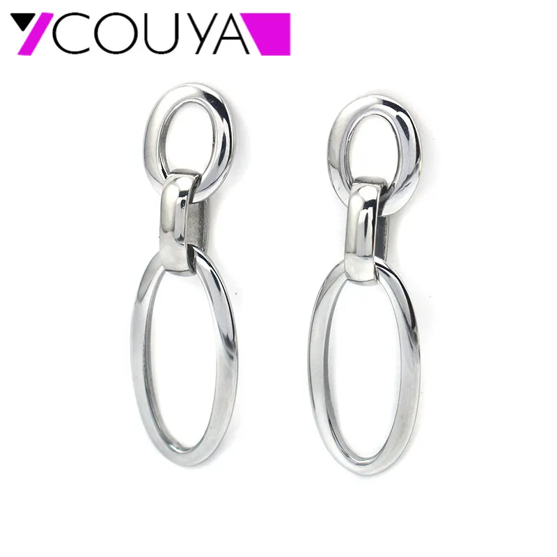 

Fashion New 2017 Stud Pendientes Earring For Women 316L Stainless Steel Silver Earrings Brincos Dome Round Earrings