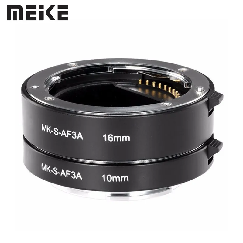 

Meike MK-S-AF3-A Metal Extension Tube Close Shot Adapter Ring Lens for Auto Focus Sony NEX Micro DSLR (10mm 16mm) E-Mount Camera