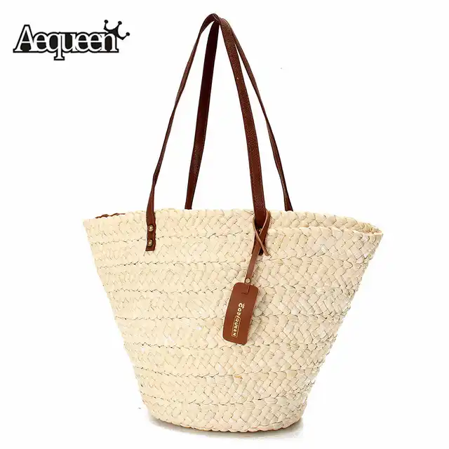 Aequeen Summer Style Beach Bag Women Straw Handbag Shoulder Aequeen Summer Style Beach Bag Women Straw Handbag Shoulder Brand Designer Handbags Las Casual Rattan