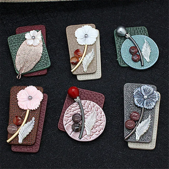 Mdiger 2017 New Personality Design Flower Brooches Shell Pearl Handmade