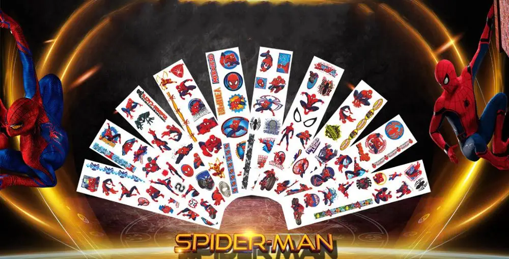 

Popular new children's cartoon spider man Christmas tattoo stick 3D personality environmentally friendly waterproof tattoo stick