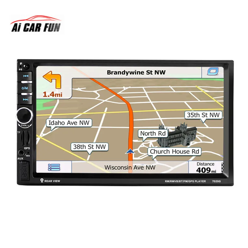 

7" 2DIN Touch Screen Car Radio DVD MP5 Video Player+Rear Camera Bluetooth FM GPS Navigation with Remote Control 7020G