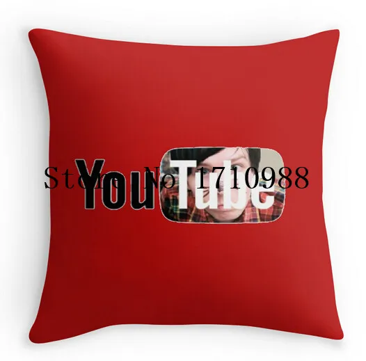 Hot sale Pillow cases AmazingPhil Youtube Logo Luxury Printing Square