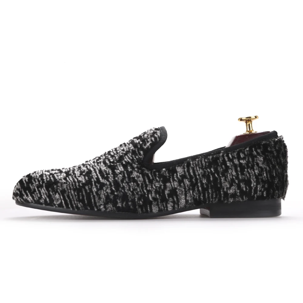 Noir multi Bal De Hiver Partie Mocassins Mâle Deux Hommes Banquet Et Appartements Agneau Taille Tissu La Chaussures Laine Nouveau Piergitar Spécial Couleur Plus B7wqOf1O
