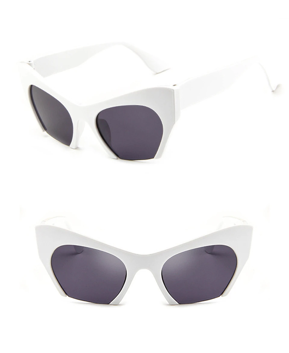 2018 Sexy Cat Eye Glasses Half Frame Black Clear Sunglasses WomenFrame Vintage Black Sunglasses Transparent Shades Ladies UV400 (10)