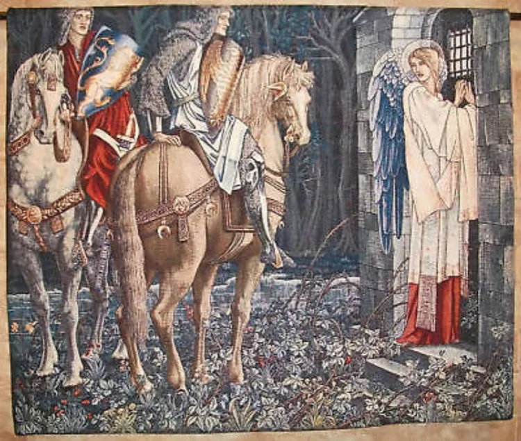 

Mural decoration tapestries,"The holy grail", Belgium tapestry,100X120CM, GT-SB0035