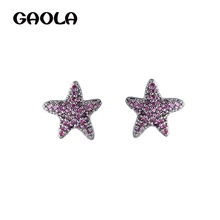 GAOLA Новое поступление, серьги со звездами для девочек, геометрические циркония, минималистичные Симпатичные серьги-гвоздики, Женские Ювелирные изделия GLE6993LY