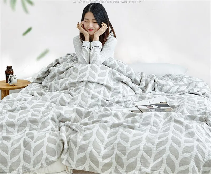 200*230cm 3 layers Muslin Lightweight Summer Blanket for Bed Sofa Combed Cotton Quick Dry Throw Blankets Bed Coverlet sheet