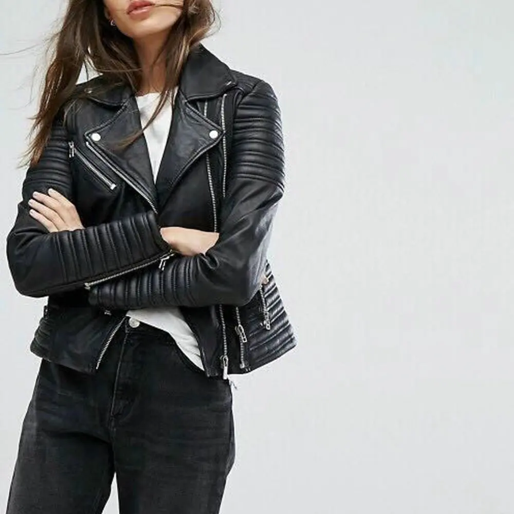 black leather jacket for woman