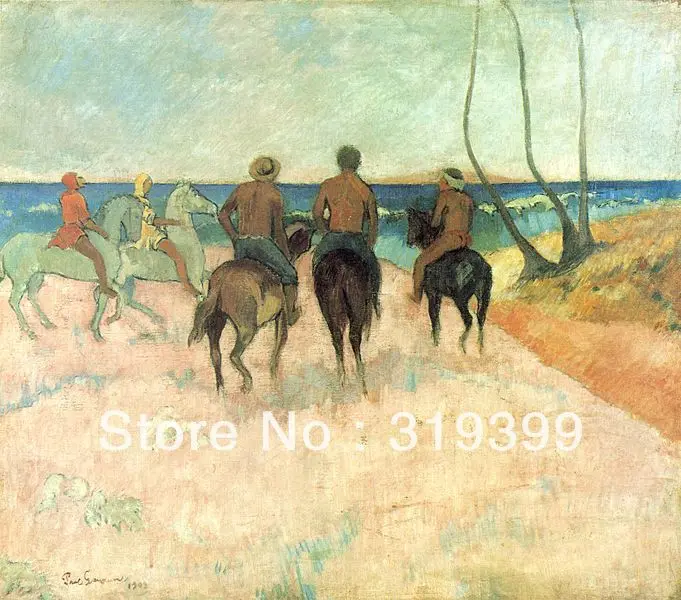 

100% handmade Oil Painting Reproduction on Linen canvas,Cavaliers sur la plage I by paul gauguin,Free DHL Shipping,oil paintings