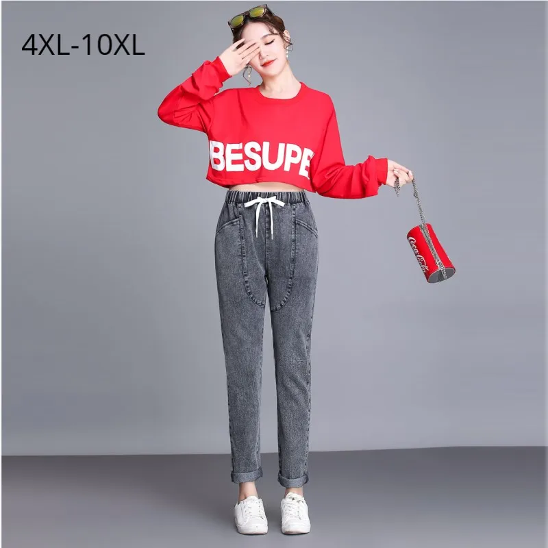 Женские джинсы-карандаш с высокой талией размеры 10XL/9XL/6XL/4XL |