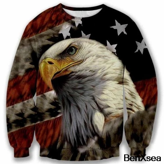 

Autumn American Flag Hoodies Men Fashion 3D Sweatshirt Sweat Homme Streetwear Eagle Print Pullover Over Size Drop Shipping