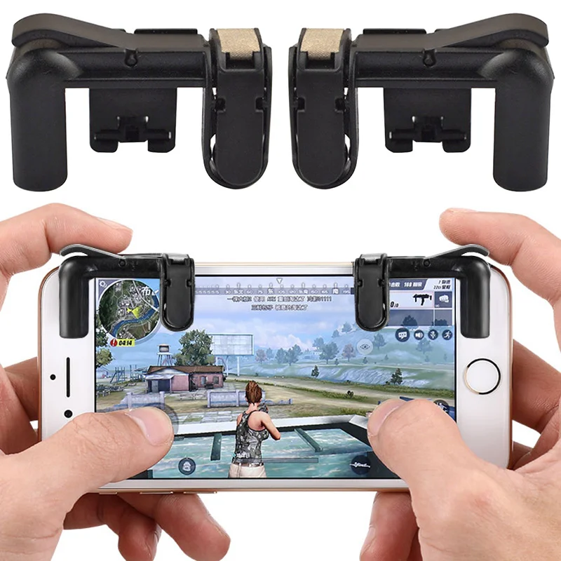 

1pair Mobile Phone Gamepad Trigger Fire Button Aim Key L1R1 Shooter Controller PUBG V3.0 FUT1 For iPhone for Android Phone Games