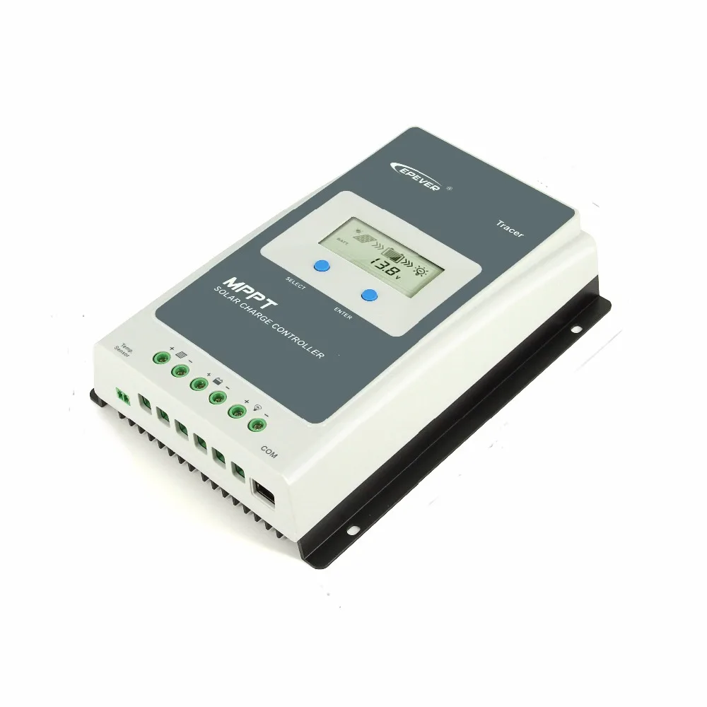 EPever MPPT 40A/30A/20A/10A Solar Charge Controller Black-Light LCD Solar Regulator for 12V 24V Lead Acid Lithium-ion Batteries