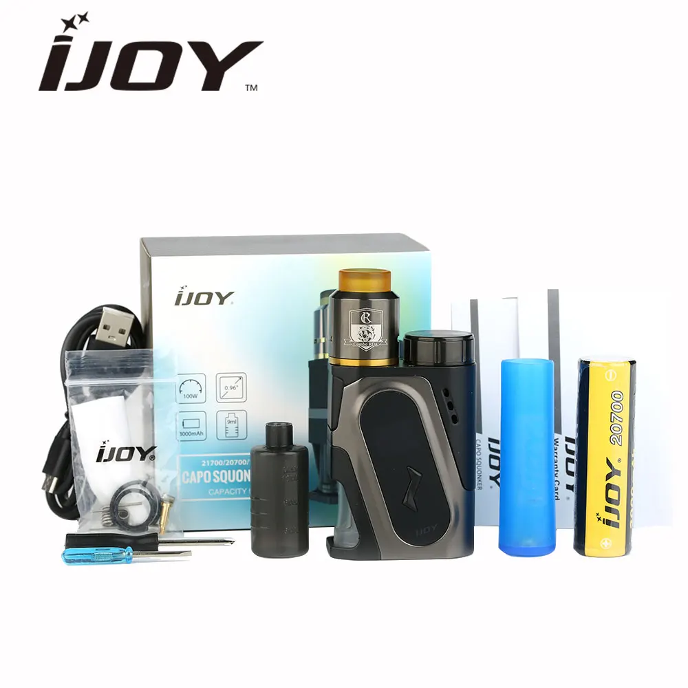 

Original IJOY CAPO Squonker Kit with 3000mAh 20700 Battery Squonk MOD max 100W output & COMBO RDA Triangle Electronic Cigarette