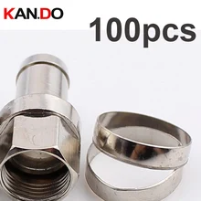 100 шт./лот telcom коаксиальный кабель F разъем Усилитель использовать кабель подачи 75-7 разъем для RG11 F разъем