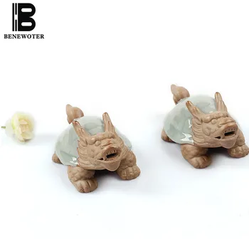 

BENEWOTER Tea Ceremony Cerative Boutique Tea Set Teapet Yixing Ceramic Porcelain Ice Crackle Kiln Dragon Turtle Tea Pet Ornament