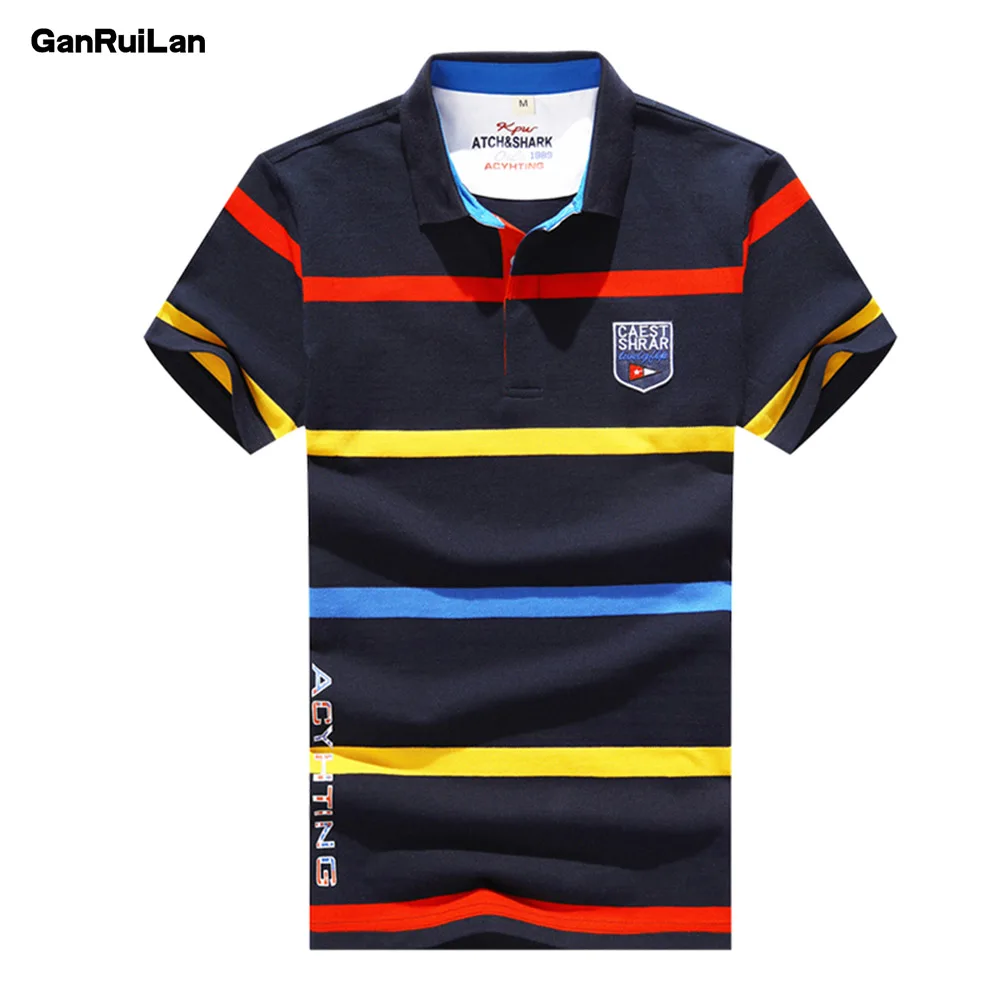 

2019 New Summer Tops Polo Shirt Desiger Mens Casual Striped 92% Cotton Short Sleeve Brands High-quality Men Clothing B0400