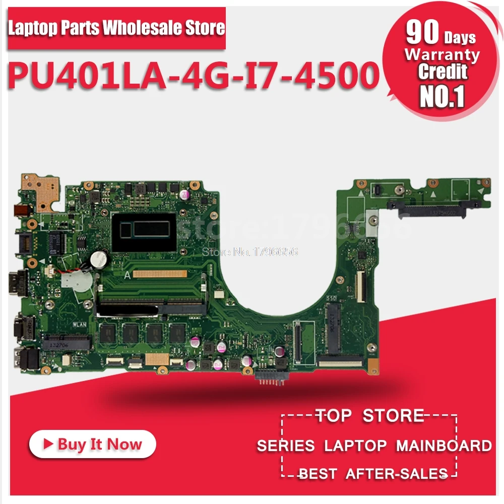  For ASUS PU401 PU401L PU401LA 4G-I7-4500 Laptop Motherboard System Board Main Board Card Logic Boar