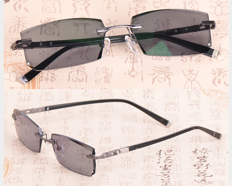Vazrobe Хамелеон очки Для мужчин для вождения без оправы Солнцезащитные очки для мужчин фотохромные с антибликовым покрытием UV400 очки