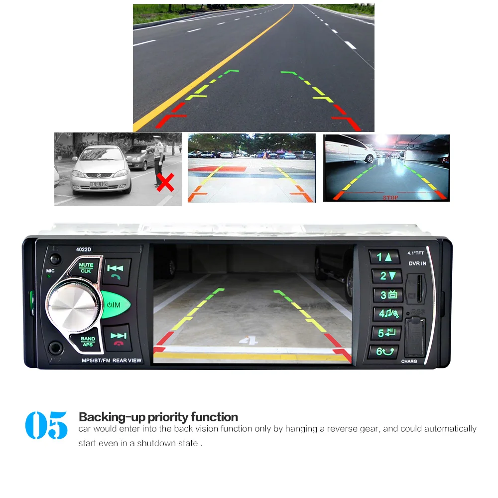 4 Inch HD 1080P Bluetooth Car Stereo MP3 MP4 MP5 Player Auto Audio Video Player Support FM Radio AUX Input + Remote Control