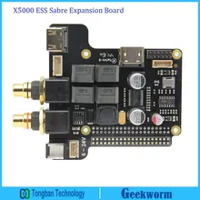Raspberry Pi 3 B + ESS Sabre HIFI DAC Expansion Board, x5000 Soundkarte Audio Modul für Raspberry Pi 3 Modell B + Plus / 3B / 2B