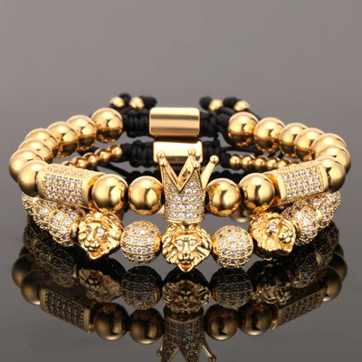 Mcllroy, роскошный браслет, мужской браслет/шарм/золото/нержавеющая сталь/браслеты для женщин, браслеты из циркония, Женские Ювелирные изделия для мужчин - Окраска металла: Style F