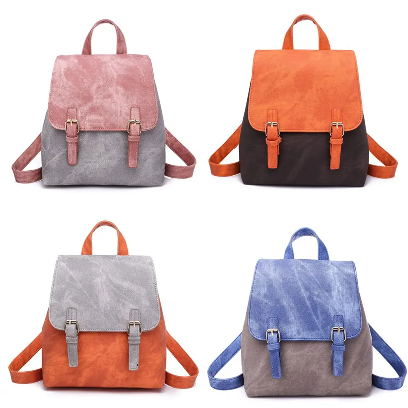 Маленький женский рюкзак дорожные сумки для Для женщин 2018 разноцветные Рюкзак Кошелек детские кожаные рюкзаки для девочек-подростков