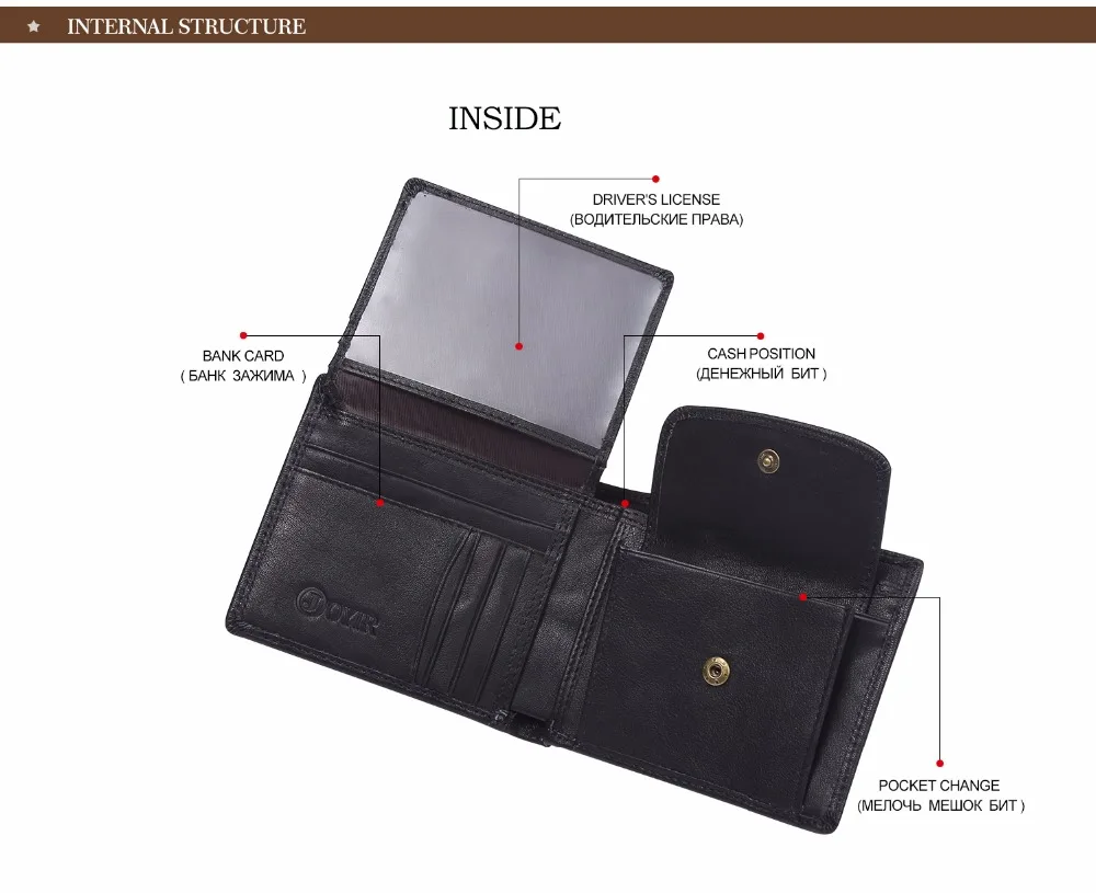 521--Vintage Designer 100% Genuine Leather Carteiras Masculinas Wallet_01 (3)