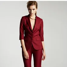 Деловой женский костюм для офисный бизнес для женщин костюм на заказ винно-красная офисная одежда