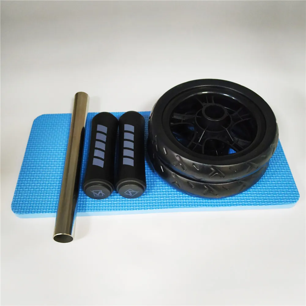New Keep Fit Wheels No Noise Double Abdominal Wheel Ab Roller With Mat For Exercise Fitness Equipment Man Women GYM A