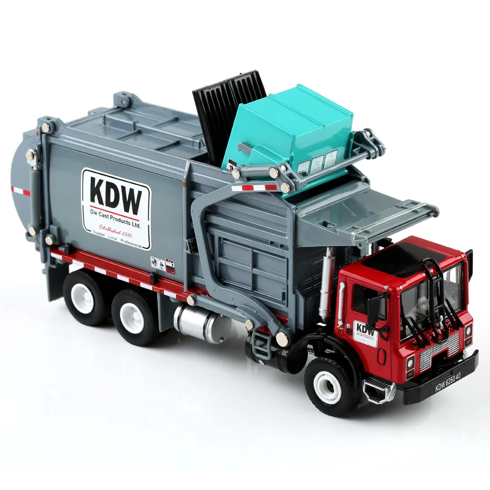 New 124 Scale Diecast Material Transporter Garbage Trucks KDW Model