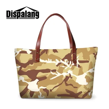 

Dispalang Personalized Shoulder Handbags for Women Name Brand Single Shoulder Bag for Lady Print Camouflage Pattern on Beach Bag
