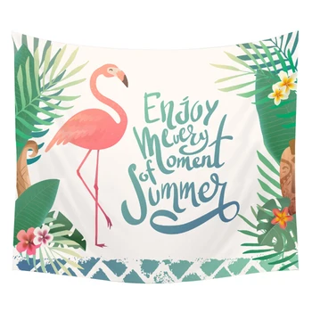 

Parrot Home Furnishing Wall Tapestry Flamingos Floral Tapestries Hornbill Colorful Tree Hanging Natural Scenery Carpet Tapestry