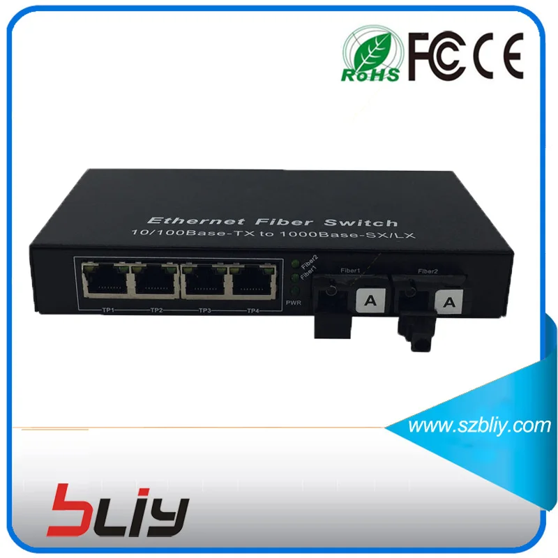 

4 Poe rj45 port 10/100M gigabit unmanaged ethernet poe fiber optic converter IEEE802.3af for ip camera poe switch installation
