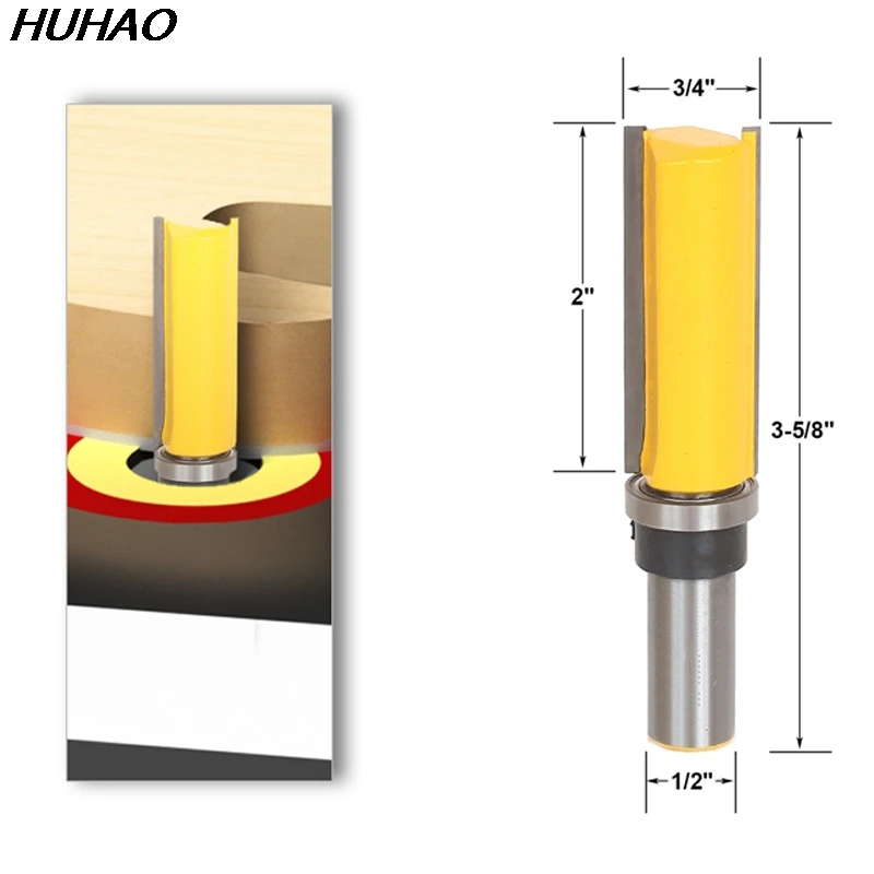 

1pcs Pattern Flush Trim Router Bit 3/4"W X 2"H - 1/2" Shank
