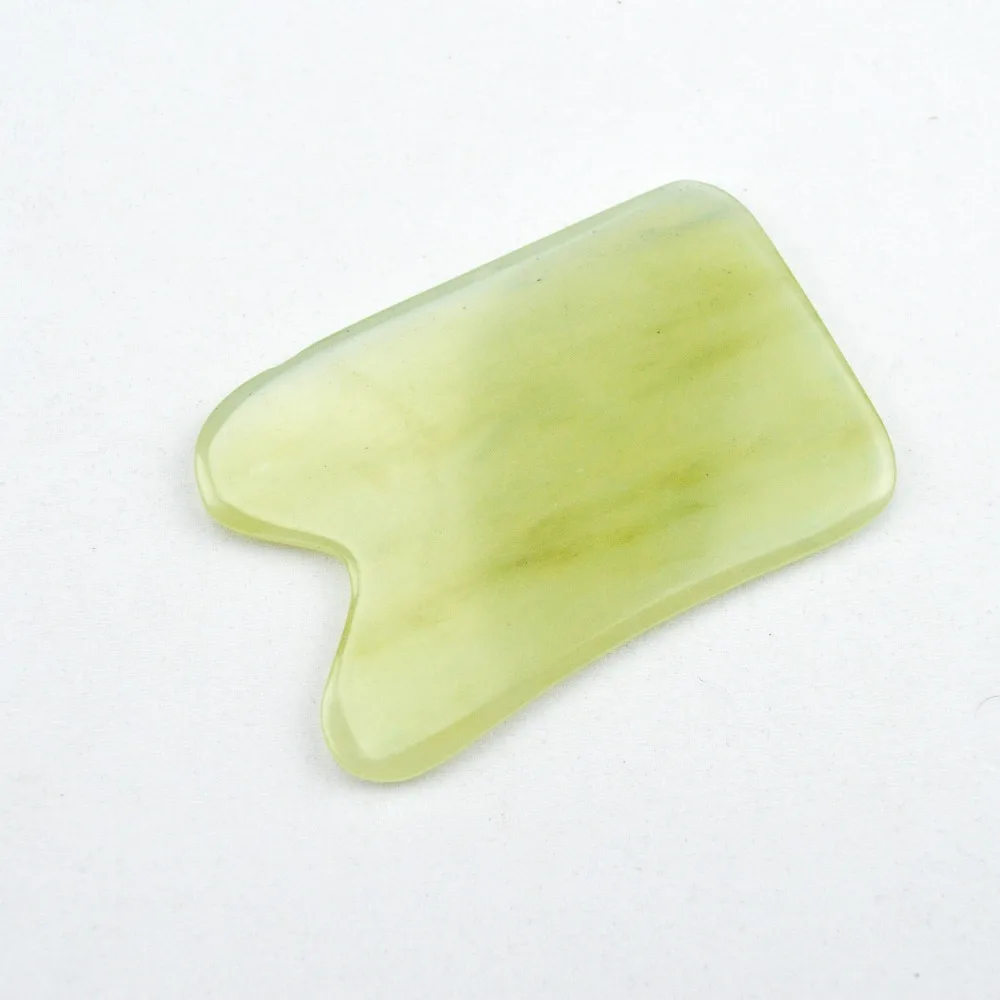 100% Natural light green jade guasha board massage tool facial treatment scraping tool for body health care 100% Natural light green jade guasha board massage tool facial treatment scraping tool for body health care