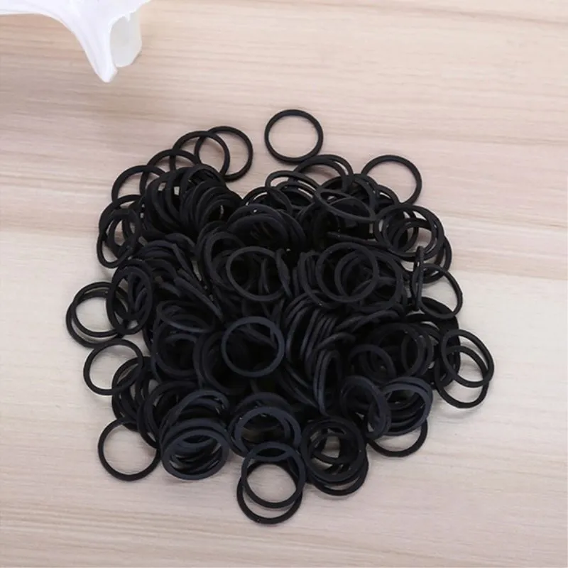Black Elastic Bands Mini Rubber Bands for Kids Hair Braids Hair and